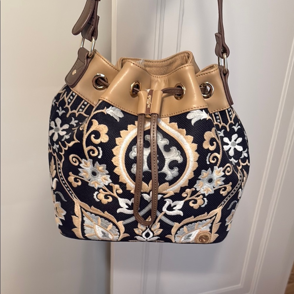 Spartina 449 Embroidered Draw-String Shoulder Bag